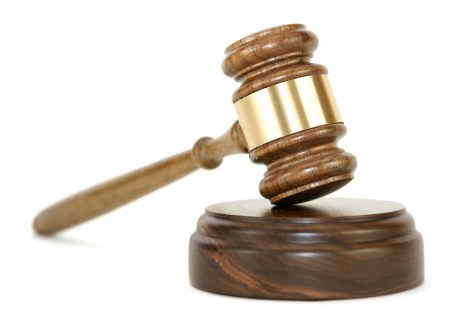 Gavel on white background